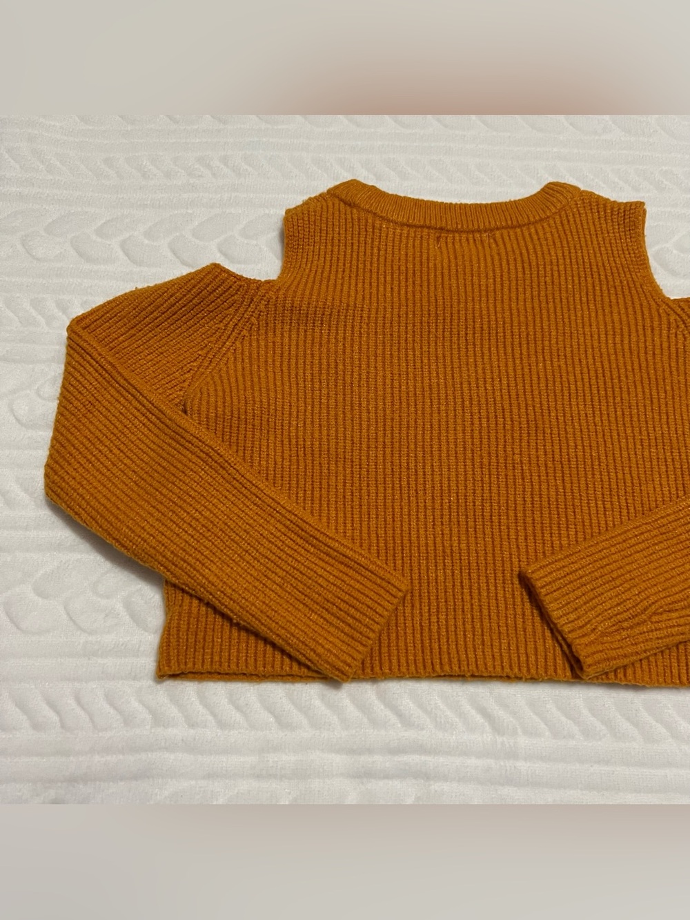 💗 Btween - Girls Cut-Out Shoulder Ribbed Cropped Sweater - Picture 6 of 7